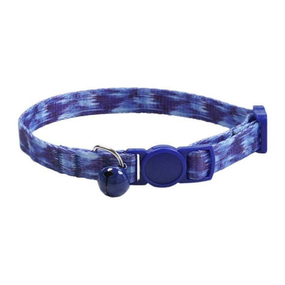 Style 4 Adjustable Anti-suffocation Cat Collar with Bell (15 to 30cm) -  Lightweight Printed Kitten Breakaway Neck Collar, Quick Release Safety Buckle, Colourful Pet Accessories, Style 1