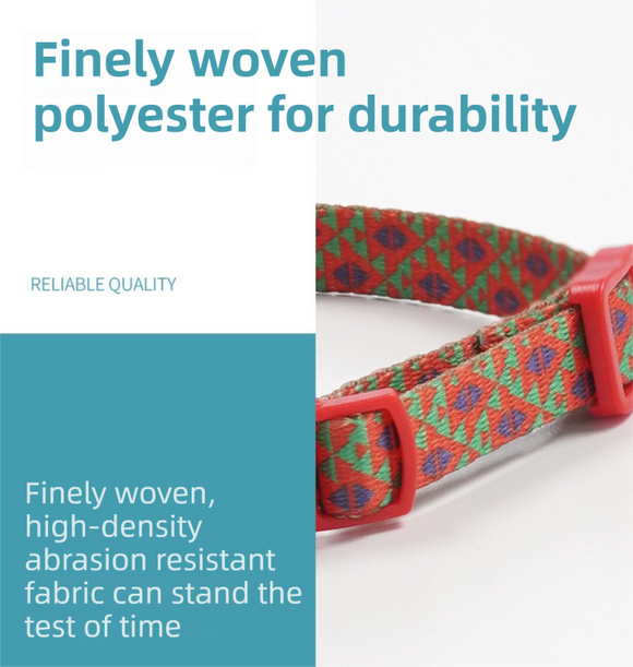 Style 5 Adjustable Anti-suffocation Cat Collar with Bell (15 to 30cm) -  Lightweight Printed Kitten Breakaway Neck Collar, Quick Release Safety Buckle, Colourful Pet Accessories, Style 1