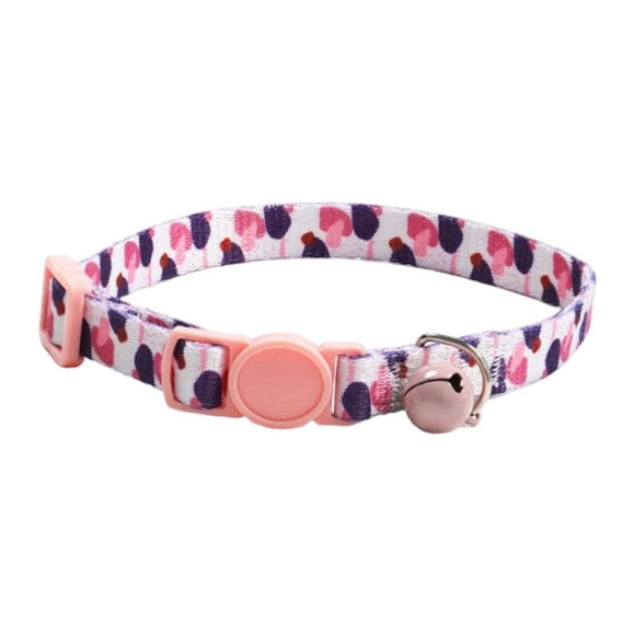 Style 6 Adjustable Anti-suffocation Cat Collar with Bell (15 to 30cm) -  Lightweight Printed Kitten Breakaway Neck Collar, Quick Release Safety Buckle, Colourful Pet Accessories, Style 1
