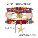 White Bohemian Layered Beach Bracelet Set (Boxed) - 8 PCS Women's Stackable Clay Beaded Bracelets with Cowrie Shells & Starfish Charm, Eco-Friendly Coastal Summer Holiday Jewellery-3