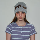 Women's Cute Dog Jacquard Knitted Beanie Hat with Leopard Heart - Wool Blend Winter Skull Cap, Soft Lightweight Warm Knit Hat for Stylish Casual Outfits-1