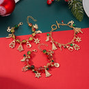 #2 Christmas Charm Colourful Beaded Bracelet for Women (Boxed) - Zinc Alloy Holiday Jewellery Gift with Christmas Tree, Santa Claus, Snowflake and Snowman Pendants-4
