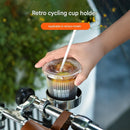 Silver Aluminium Alloy Bicycle Cup Holder - Adjustable Handlebar Mount for Coffee Bottles, Universal Drink Rack for E-Bikes Motorcycles Road Bikes-2