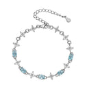 Blue Zircon Tennis Bracelet -Adjustable Extender, Elegant Crystal Jewelry Gift for Women-2