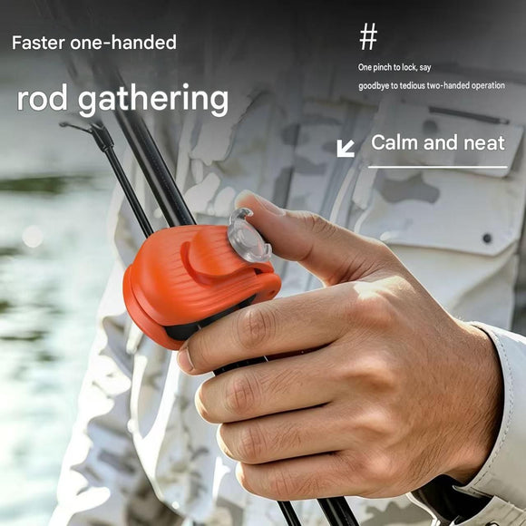 2 Pack Orange Magnetic Fishing Rod Holder Clip -  ABS Lure Rod Fastener with EVA Padding and Magnetic Hook Keeper for Kayak and Boat Storage