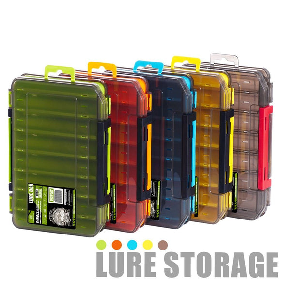 Green Large Size 19.8cm Fishing Lure Storage Box - Double Sided PP Tackle Organizer with Drainage System - Durable Hard Case for Minnows, Crankbaits, Hooks