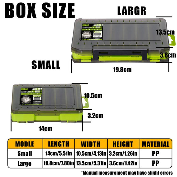 Orange Large Size 19.8cm Fishing Lure Storage Box - Double Sided PP Tackle Organizer with Drainage System - Durable Hard Case for Minnows, Crankbaits, Hooks