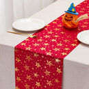Golden Festive Snowflake-Print Christmas Table Runner - 28x200cm Polyester Table Decoration, Ideal for Christmas Parties and Home Decor-4