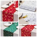 White Festive Christmas tree-Print Christmas Table Runner - 28x200cm Polyester Table Decoration, Ideal for Christmas Parties and Home Decor-2