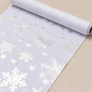 White Festive Christmas tree-Print Christmas Table Runner - 28x200cm Polyester Table Decoration, Ideal for Christmas Parties and Home Decor-6