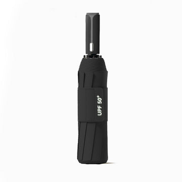 Automatic Folding Umbrella (Black)- 105 cm Large Canopy, UPF 50+ Sun and Rain Umbrella with 10-Rib Frame, Auto Open Close Handle for Travel and Daily Commute