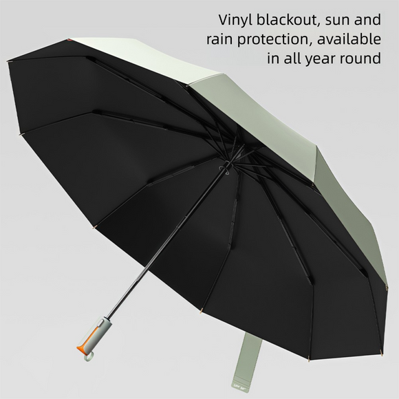 Automatic Folding Umbrella (Yellow) - 105 cm Large Canopy, UPF 50+ Sun and Rain Umbrella with 10-Rib Frame, Auto Open Close Handle for Travel and Daily Commute