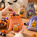 6 Pack Halloween Burlap Drawstring Bags - Assorted Printed Treat and Gift Pouches for Candy, Party Favours, Halloween Events and Seasonal Storage-3