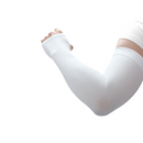 2 Pair Cooling Arm Sleeves with Thumb Hole - White 38-40cm Breathable Stretch Sun Sleeves for Cycling, Running, Hiking, Fishing, Driving and Outdoor Activities-1
