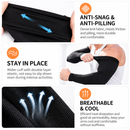 2 Pair Cooling Arm Sleeves with Thumb Hole - Gray 38-40cm Breathable Stretch Sun Sleeves for Cycling, Running, Hiking, Fishing, Driving and Outdoor Activities-3