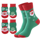 Matching Christmas Socks Set for Adult and Dog- Santa Claus Design with One Pair Adult Socks and One Set S Size Anti Slip Pet Socks for Festive Photos and Holiday Wear-1