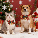 2 PCS Red Pet Christmas Bow Collar with Bell- 34-56 cm Adjustable Festive Bowtie Neck Collar for Cats and Dogs, Cute Holiday Party Decoration Accessory-3