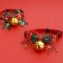 2 PCS Green Pet Christmas Bow Collar with Bell- 15-22 cm Adjustable Festive Bowtie Neck Collar for Cats and Dogs, Cute Holiday Party Decoration Accessory-3