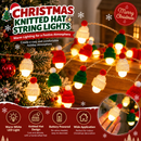 Christmas Knitted Hat String Lights (1.5M)- Warm White LED Fairy Lights with Red, Green and White Mini Hat Covers, Battery Powered Festive Decor for Tree, Mantel and Windows-3