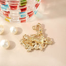 Christmas Bell Brooch Pin - 5cm Red Green Rhinestone Double Bell Design with Bow and Holly Details, Festive Holiday Accessory for Sweaters, Coats, Scarves and Bags-4