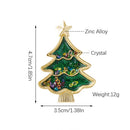 Christmas Tree Brooch Pin - 4.7cm Green Glitter Tree with Multicolour Crystal Details and Gold Tone Star, Festive Christmas Accessory for Sweaters, Coats and Scarves-5