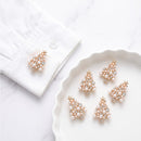 Christmas Tree Cufflinks 2 Pack - Gold Tone Pearl and Rhinestone Festive Shirt Cuff Links for Christmas Parties and Holiday Outfits-3