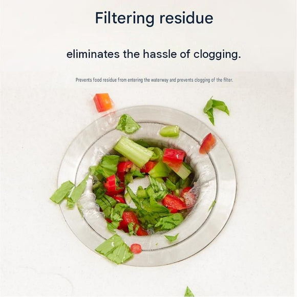 100 Pack Disposable Sink Strainer Bags - Stretchable Polyester Mesh Drain Filter for Kitchen Waste - Prevents Clogs, Easy Mess Free Cleanup, Fits Standard Sink Baskets