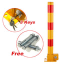 Red Parking Bollard locker Barrier Key Alike lock Fold Down Vehicle-3