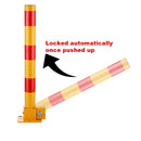 Red Parking Bollard locker Barrier Key Alike lock Fold Down Vehicle-6