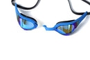 Adult blue mirrored lens swimming goggles-2