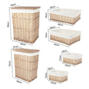 6 Piece Wicker Storage Baskets With Liner Set-4
