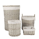 4 Piece Wicker  Storage Baskets With Liner Set-1