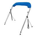 VEVOR 3 Bow Bimini Top Boat Cover, 900D Polyester Canopy with 1" Aluminum Alloy Frame, Waterproof and Sun Shade, Includes Storage Boot, 2 Support Poles, 4 Straps, 6'L x 46"H x 61"-66"W, Pacific Blue-11