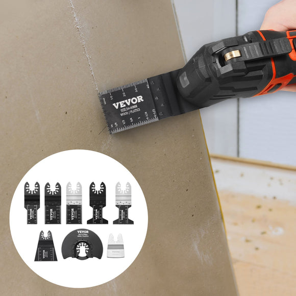 VEVOR 30PCS Multi Tool Blades Kits, Universal Quick Release Oscillating Saw Blades, 8 Types Wood Metal Plastic Oscillating Tool Blades, Fit Dewalt Bosch Milwaukee Hitachi Chicago Craftsman