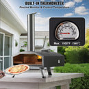 VEVOR Outdoor Pizza Oven, 12" Wood Fired Pizza Ovens, Pellet Pizza Stove with Thermometer, Portable Pizza Maker for Outside Backyard Patio Camping, Pizza Stone, Carry Bag, Shovel, Black-4