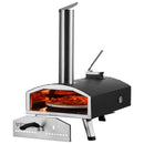 VEVOR Outdoor Pizza Oven, 12" Wood Fired Pizza Ovens, Pellet Pizza Stove with Built-in Thermometer, with Thickened Cordierite, Rotating Pizza Stone, Carry Bag, Shovel,  Portable Pizza Maker for Outside Backyard Patio Camping Black-1