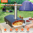 VEVOR Outdoor Pizza Oven, 12-inch, Wood Pellet and Charcoal Fired Pizza Maker, Portable Outside Stainless Steel Pizza Grill with Pizza Stone, Waterproof Cover, Shovel, Wood Burner for Backyard Camping-2