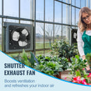 Shutter Exhaust Fan, 305 mm /12 inch with Temperature Humidity Controller, EC-motor, 904 CFM, Variable Speed Adjustable Wall Mount Attic Fan, Ventilation and Cooling for Greenhouses, Garages, Sheds-2