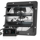 VEVOR Shutter Exhaust Fan, 305 mm /12 inch with Temperature Humidity Controller, EC-motor, 904 CFM, Variable Speed Adjustable Wall Mount Attic Fan, Ventilation and Cooling for Greenhouses, Garages, Sheds-9
