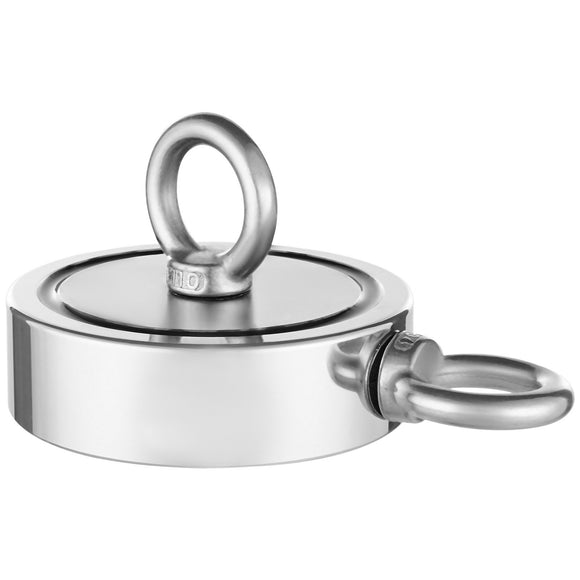 VEVOR 771 Kg Strong Fishing Magnet Kit Double Sided Pull Force Rope Carabiner