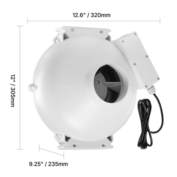 4" to 4.5" Radon Mitigation Fan System Quiet 190CFM Inline Duct Waterproof