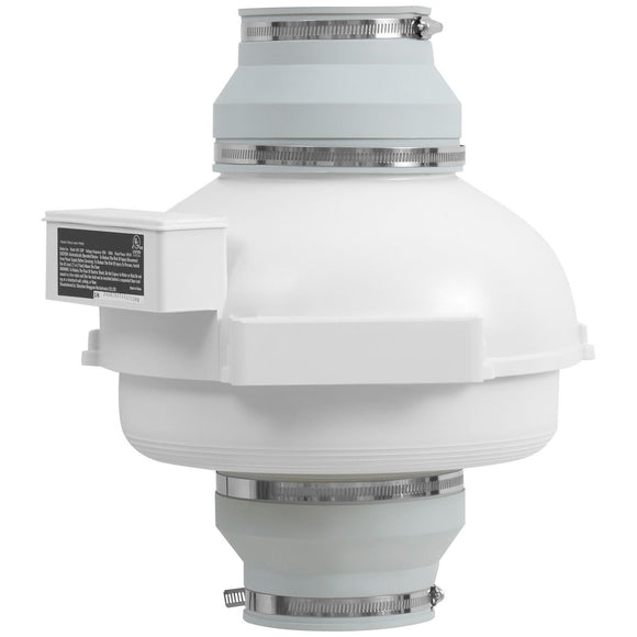 4" to 4.5" Radon Mitigation Fan System Quiet 380CFM Inline Duct Waterproof