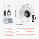 6" to 4.5" Radon Mitigation Fan System Kit Quiet 380 CFM Inline Duct Fan-7