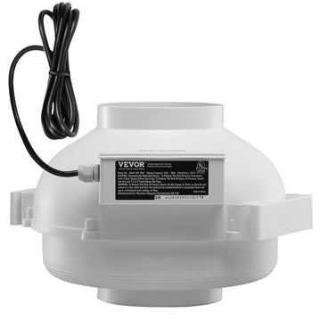 VEVOR 6" to 4.5" Radon Mitigation Fan System Kit Quiet 380 CFM Inline Duct Fan