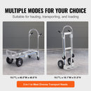 VEVOR Aluminum Hand Truck, 2 in 1, 363 kg Max Load Capacity, Heavy Duty Industrial Convertible Folding Hand Truck and Dolly, Utility Cart Converts from Hand Truck to Platform Cart with Rubber Wheels-5