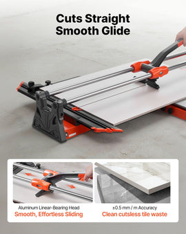 1000 mm Manual Tile Cutter, Upgraded Sliding Head Cutting Tool with Spring-Loaded Base, Angle Fence, Tungsten Carbide Cutting Wheel, Alignment Guide, for DIY Pros, Ceramic, Floor & Wall Tiles - 0