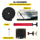 VEVOR Boat Fenders, 10" x 28" Ribbed Fender, 4 Pack Boat Bumpers, Hole Through Middle Ribbed Inflatable Boat Fender with 4 Ropes, for Pontoon Boat Sailboat, Ski Boat, Black-6