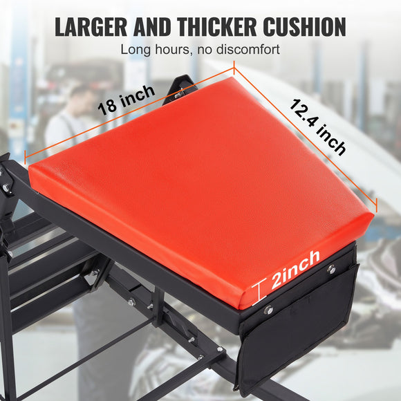 VEVOR Automotive Topside Creeper, with Adjustable Height 48" to 76", 181.44KGS Capacity High Creeper, 4 Swivel Caster Wheels, Heavy Duty Foldable Creeper for Auto Repair and Maintenance