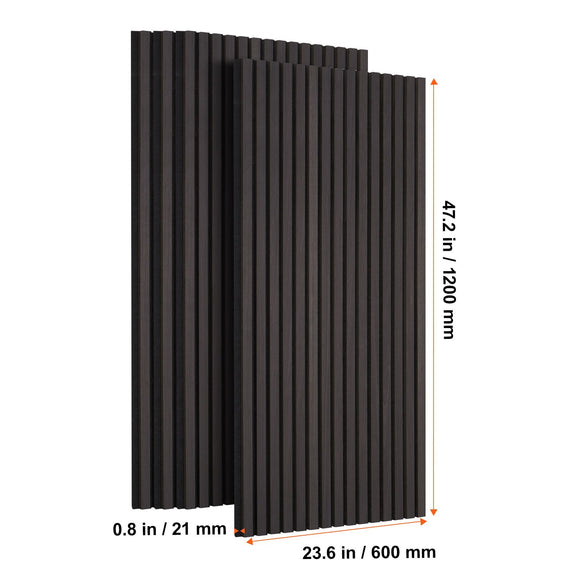 Wood Slat Acoustic Panels 23.6 x 47.2 inch for Modern Wall Decor Black Oak