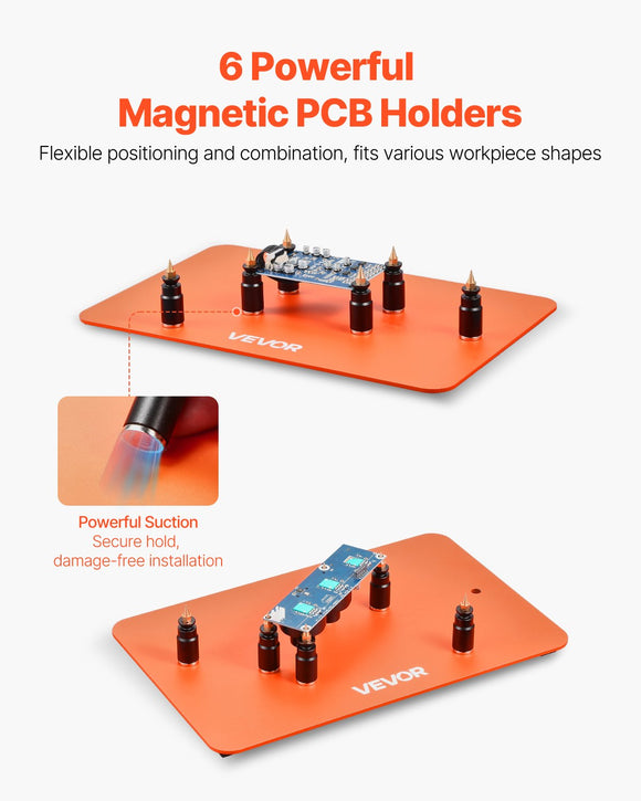 VEVOR Magnetic Helping Hands Soldering Station 3X LED Magnifying Lamp 5 Arms